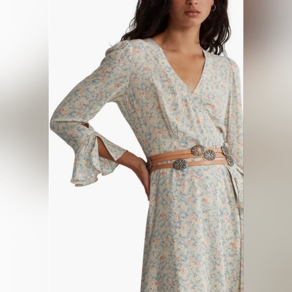 Polo Ralph Lauren  Bishop Sleeve Floral Print  Wrap Dress - Picture 2 of 11